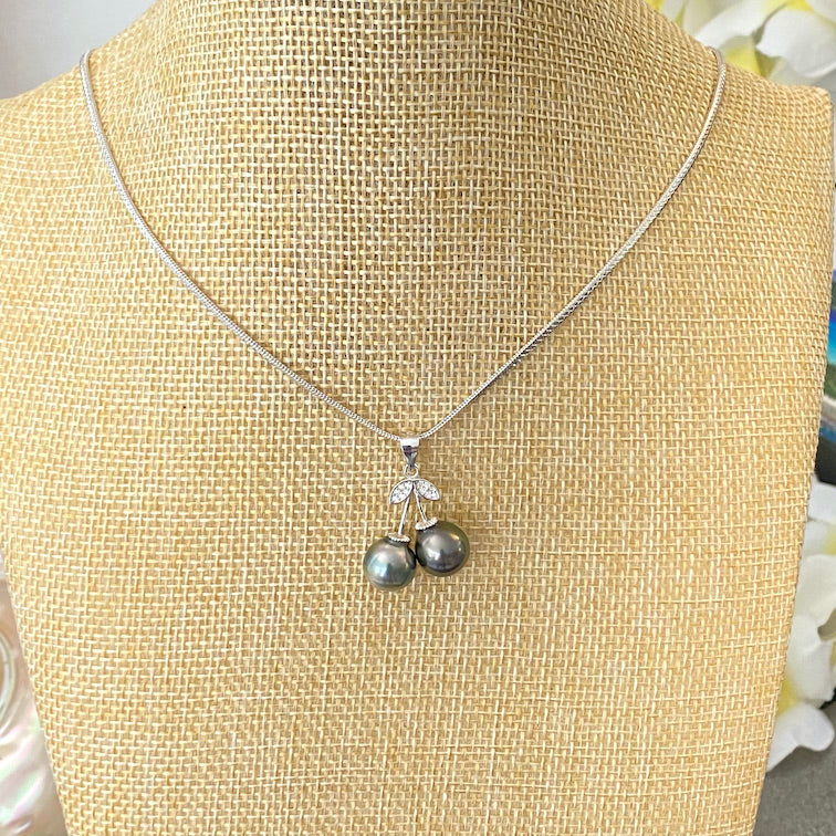 Pendentif Toi et Moi Cerise Perle de Tahiti