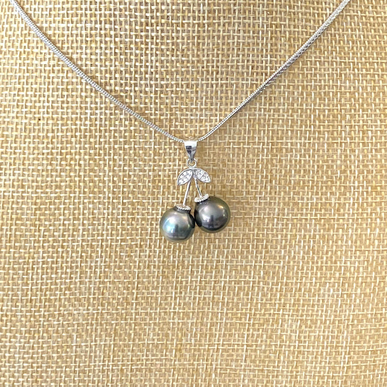 Pendentif Toi et Moi Cerise Perle de Tahiti