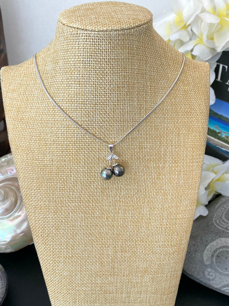 Pendentif Toi et Moi Cerise Perle de Tahiti