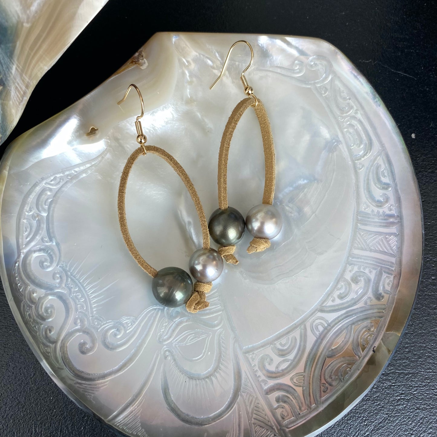 Boucles d'oreilles perles de Tahiti Maeva