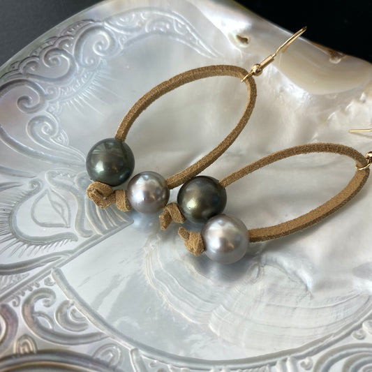 Maeva Tahitian pearl earrings